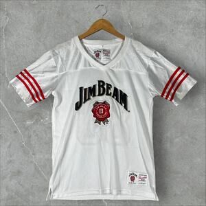 Vintage Jim Beam Whiskey No. 80 Size Medium Shirt White Football Jersey